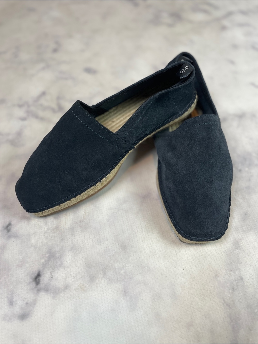 Onia Zach Navy Suede Espadrilles Resortwear NWOB Sz 8